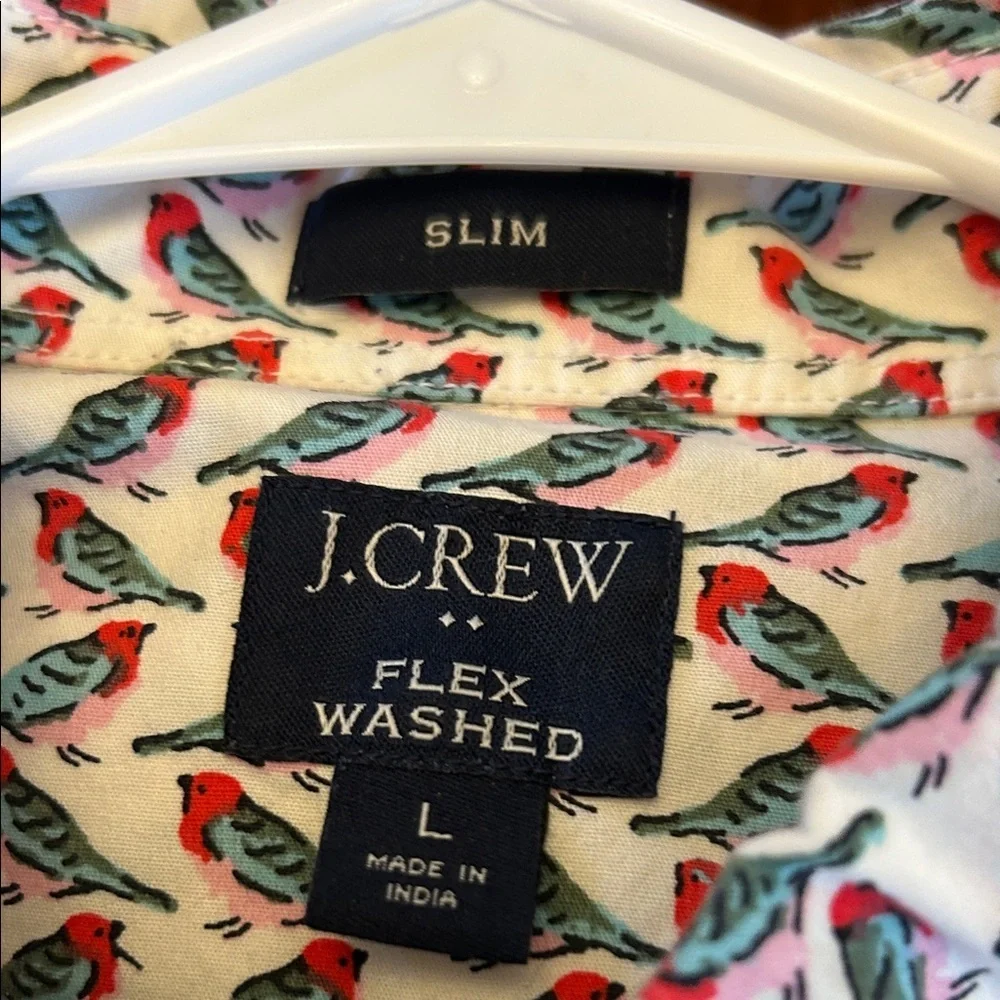 J Crew Flex washed short sleeve button down shirt Size L EUC